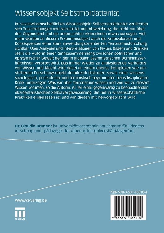 Produktbild: Wissensobjekt Selbstmordattentat