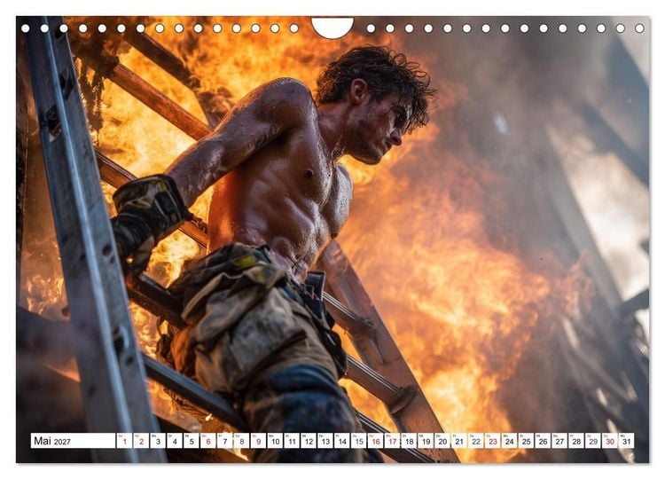 Produktbild: Feuerwehrm&auml;nner - Sexy K&ouml;rper und hei&szlig;e Flammen (Wandkalender 2027 DIN A4 quer), CALVENDO Monatskalender