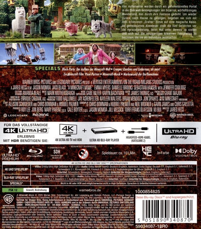 Produktbild: Ein Minecraft Film (4K Ultra HD) (+ Blu-ray)
