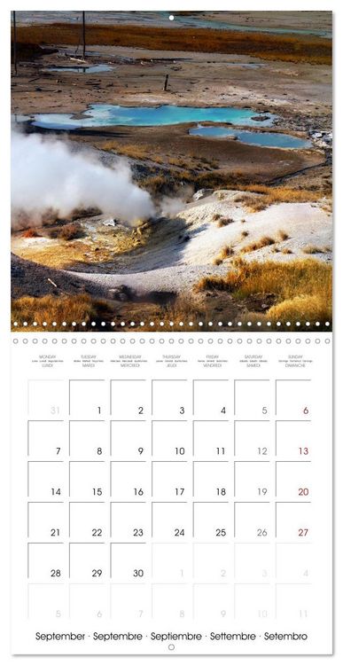 Produktbild: Yellowstone, Hot springs and geysers (Wall Calendar 2026 12 &times; 12 Inch) CALVENDO 12 Month Wall Calendar