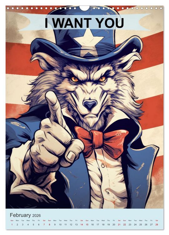 Produktbild: I want you animals (Wall Calendar 2026 DIN A3 portrait), CALVENDO 12 Month Wall Calendar