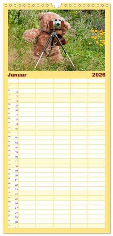 Produktbild: Familienplaner 2026 - Kunterbunte B&auml;renwelt - Teddys mit 5 Spalten (Wandkalender, 21 x 45 cm) CALVENDO