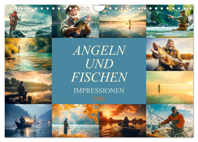 Produktbild: Angeln und Fischen Impressionen (Wandkalender 2026 DIN A4 quer), CALVENDO Monatskalender
