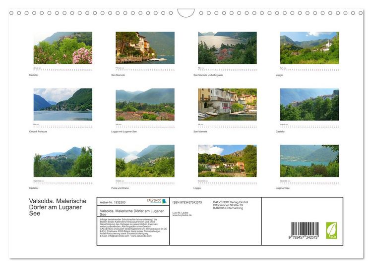 Produktbild: Valsolda. Malerische D&ouml;rfer am Luganer See (Wandkalender 2025 DIN A3 quer), CALVENDO Monatskalender