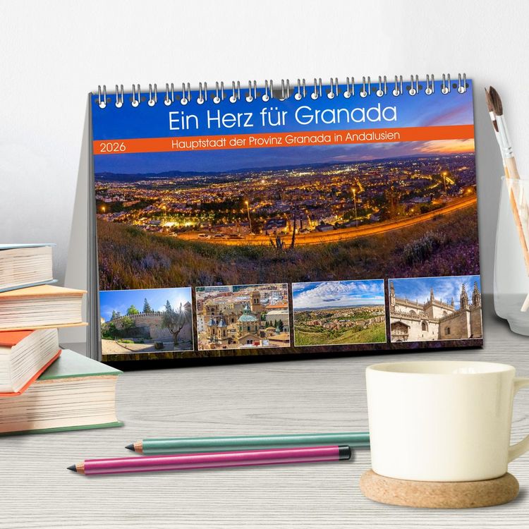 Produktbild: Ein Herz f&uuml;r Granada (Tischkalender 2026 DIN A5 quer), CALVENDO Monatskalender