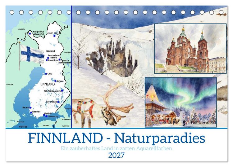 Produktbild: Finnland - Naturparadies (Tischkalender 2027 DIN A5 quer), CALVENDO Monatskalender