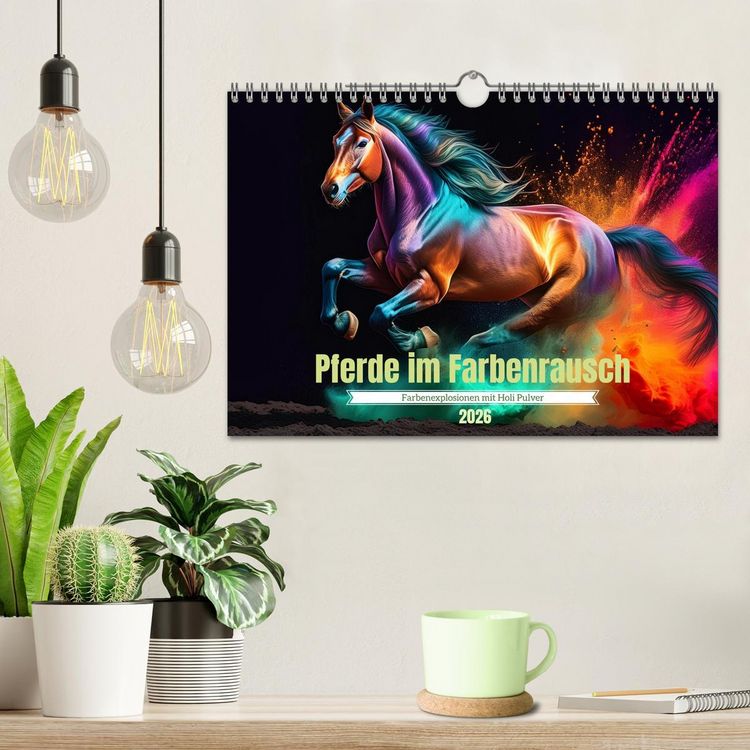 Produktbild: Pferde im Farbenrausch (Wandkalender 2026 DIN A4 quer), CALVENDO Monatskalender
