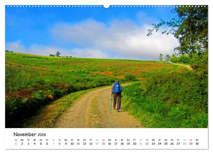 Produktbild: Jakobsweg - Camino Ingles (Wandkalender 2026 DIN A2 quer), CALVENDO Monatskalender