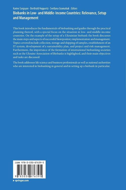 Produktbild: Biobanks in Low- and Middle-Income Countries: Relevance, Setup and Management