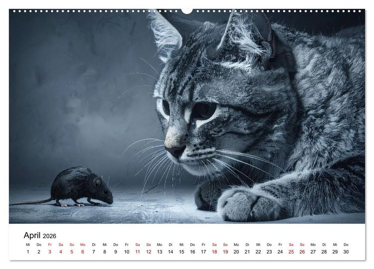 Produktbild: Kunst Katzen (Wandkalender 2026 DIN A2 quer), CALVENDO Monatskalender