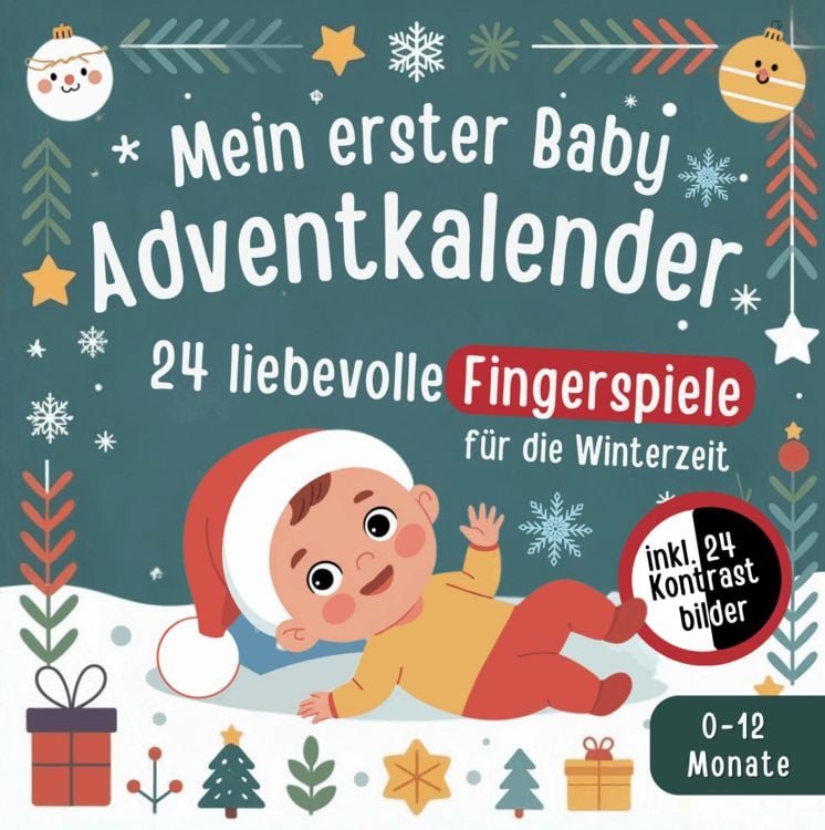 Produktbild: Mein erster Baby Adventskalender: 24 liebevolle Fingerspiele f&uuml;r die Winterzeit inkl. 24 Kontrastbilder (0-12 Monate)