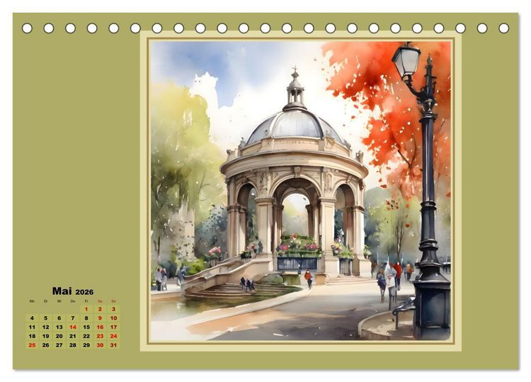 Produktbild: KI spaziert durch Paris (Tischkalender 2026 DIN A5 quer), CALVENDO Monatskalender