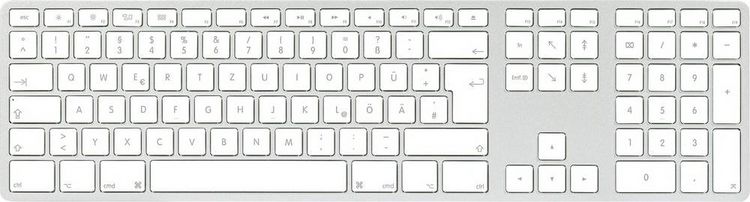 Produktbild: Matias FK416DCS-DE Wireless USB-C&reg; Keyboard for Mac Kabellos Tastatur Deutsch, QWERTZ, Mac Silber