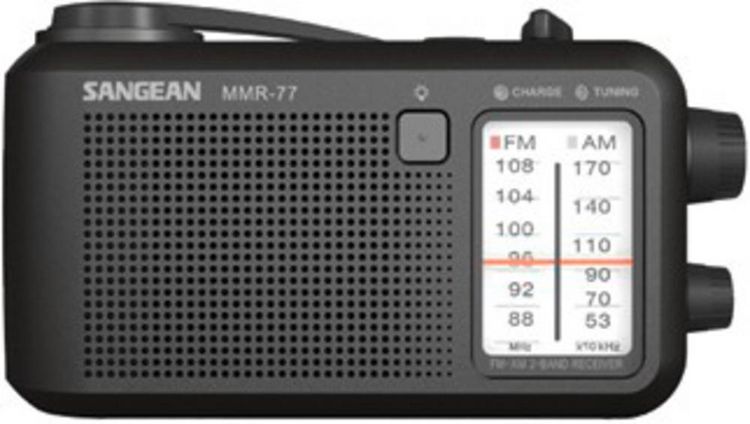 Produktbild: Sangean MMR-77 Outdoorradio UKW, MW Notfallradio Handkurbel, spritzwassergesch&uuml;tzt, Taschenlampe, wiederaufladbar Schwarz