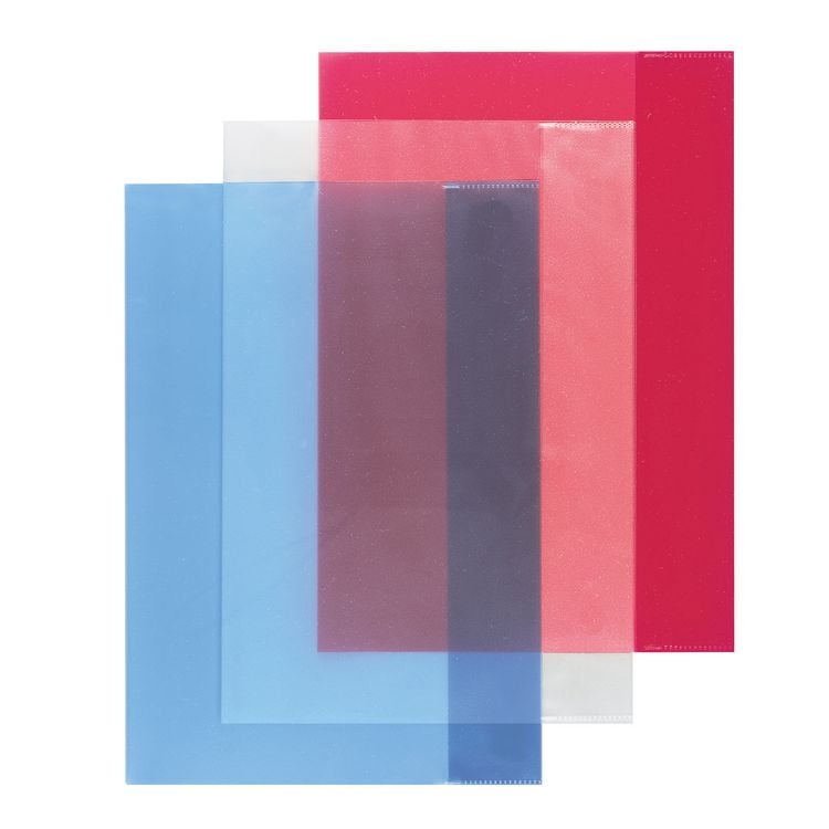 Produktbild: Herlitz Hefth&uuml;llen A4 farbig transparent 3er Set