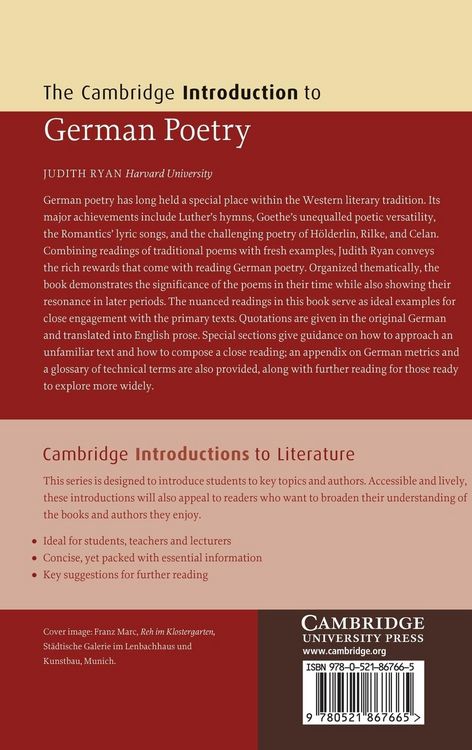 Produktbild: The Cambridge Introduction to German Poetry