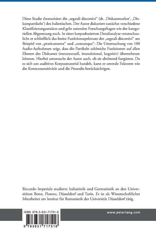 Produktbild: Die Funktionsklasse der &laquo;segnali discorsivi&raquo; des Italienischen