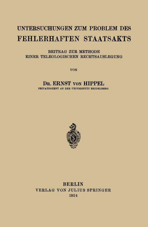 Produktbild: Untersuchungen zum Problem des Fehlerhaften Staatsakts