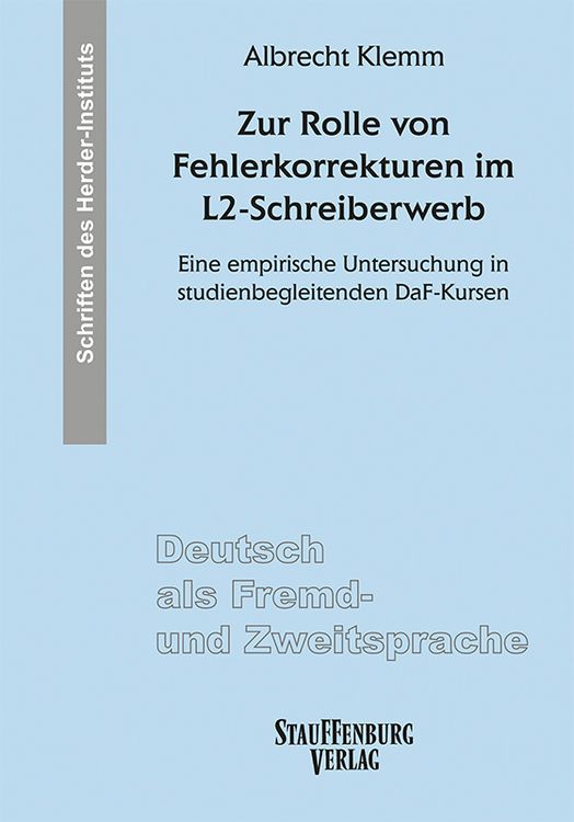 Produktbild: Klemm, A: Rolle von Fehlerkorrekturen im L2-Schreiberwerb