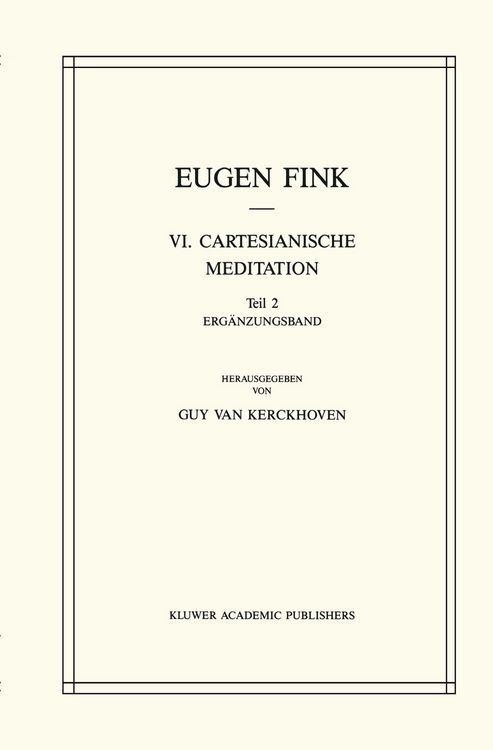 Produktbild: VI. Cartesianische Meditation