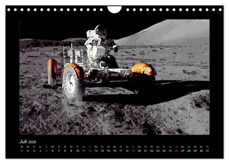 Produktbild: Landing On The Moon Like A Cartoon (Wandkalender 2026 DIN A4 quer), CALVENDO Monatskalender