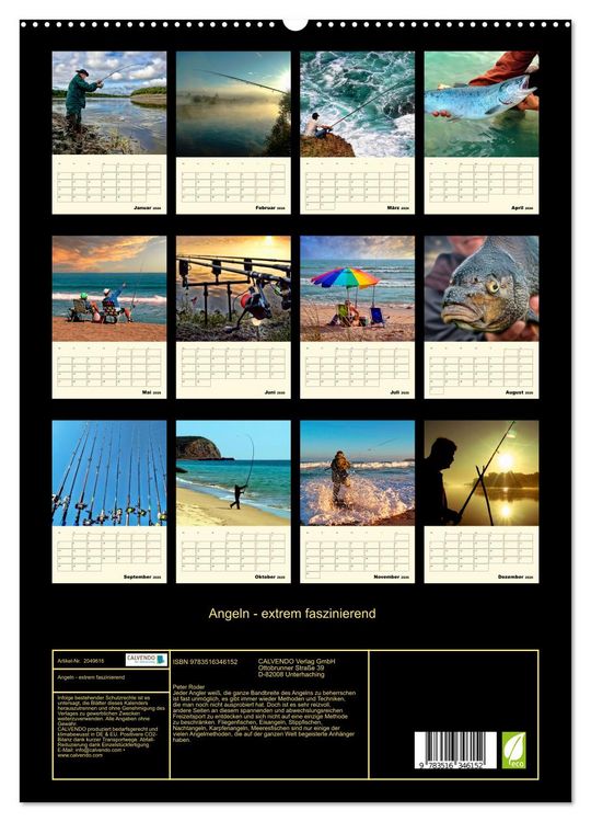 Produktbild: Angeln - extrem faszinierend (hochwertiger Premium Wandkalender 2026 DIN A2 hoch), Kunstdruck in Hochglanz