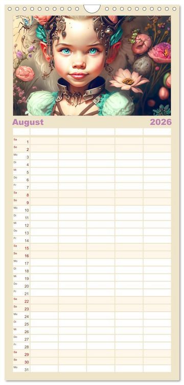 Produktbild: Familienplaner 2026 - Elfen Kinder - Die zauberhafte Welt der kleinen Elfen mit 5 Spalten (Wandkalender, 21 x 45 cm) CALVENDO