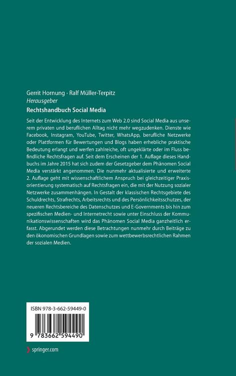 Produktbild: Rechtshandbuch Social Media