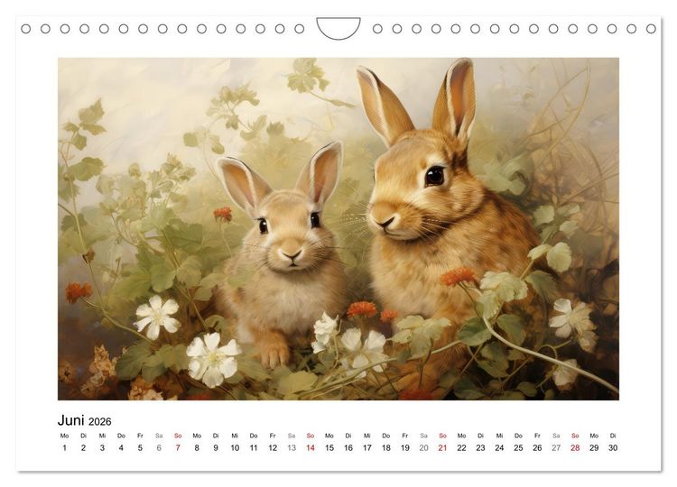 Produktbild: Hasenliebe (Wandkalender 2026 DIN A4 quer), CALVENDO Monatskalender