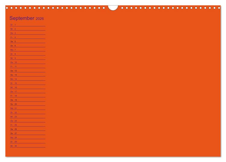Produktbild: Bastel-Geburtstagskalender orange / Geburtstagskalender (Wandkalender 2026 DIN A3 quer), CALVENDO Monatskalender