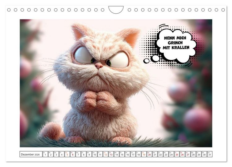Produktbild: Katzenhumor im Blick (Wandkalender 2026 DIN A4 quer), CALVENDO Monatskalender
