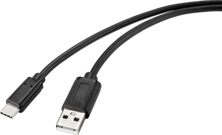 Produktbild: Renkforce USB-Kabel USB 2.0 USB-C&reg; Stecker, USB-A Stecker 2.00 m Schwarz mit antimikrobieller Oberfl&auml;che RF-4695144