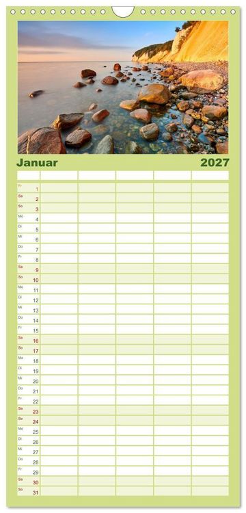 Produktbild: Familienplaner 2027 - R&uuml;gen - Jasmund Nationalpark mit 5 Spalten (Wandkalender, 21 x 45 cm) CALVENDO