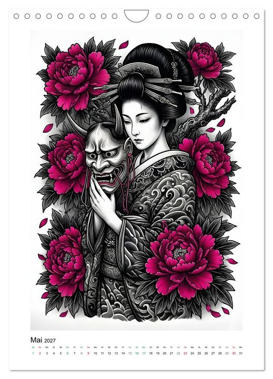 Produktbild: Irezumi - Japans Seele in zwei Farben (Wandkalender 2027 DIN A4 hoch), CALVENDO Monatskalender