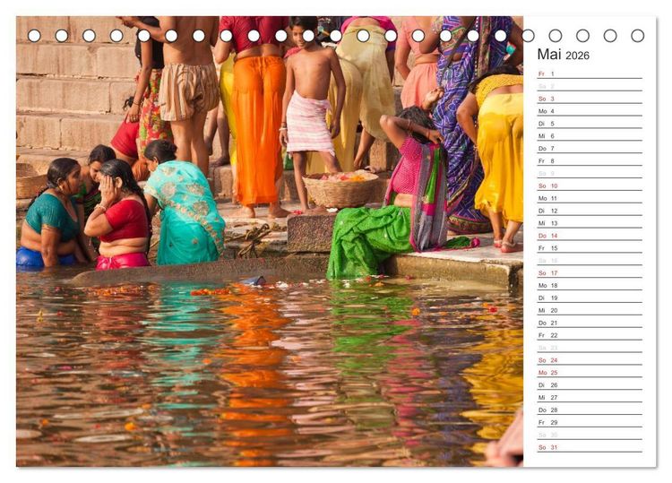Produktbild: Farbenfrohes aus Indien (Tischkalender 2026 DIN A5 quer), CALVENDO Monatskalender