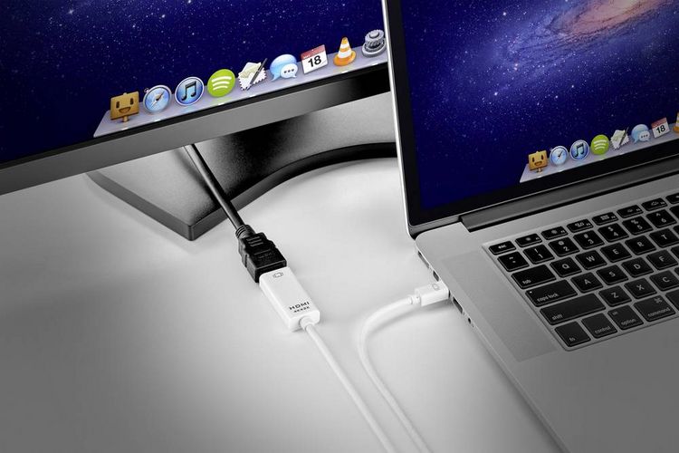 Produktbild: Renkforce Mini-DisplayPort / HDMI Adapterkabel Mini DisplayPort Stecker, HDMI-A Stecker 0.50m Wei&szlig; RF-3697532 vergoldete