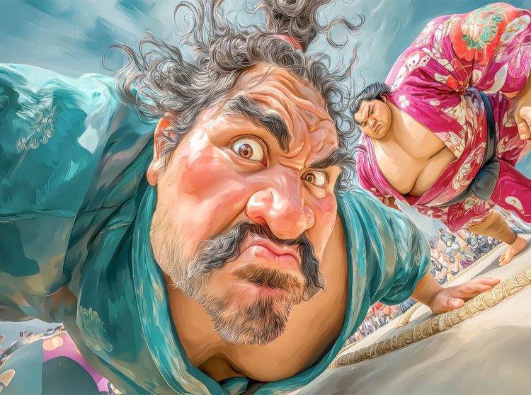 Produktbild: CALVENDO Puzzle Sumoringer Karikaturen | 2000 Teile Lege-Gr&ouml;&szlig;e 90x67cm Foto-Puzzle f&uuml;r gl&uuml;ckliche Stunden