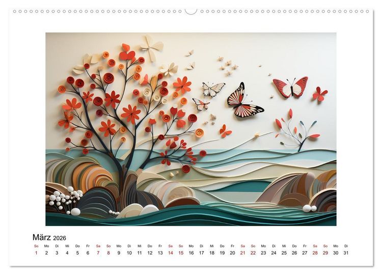 Produktbild: Paper Art (hochwertiger Premium Wandkalender 2026 DIN A2 quer), Kunstdruck in Hochglanz