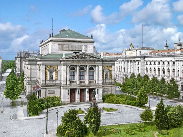 Produktbild: CALVENDO Puzzle Leipzig - Gewandhaus und Bibliothek um 1900 | 1000 Teile Lege-Gr&ouml;&szlig;e 64x48cm Foto-Puzzle f&uuml;r gl&uuml;ckliche Stunden