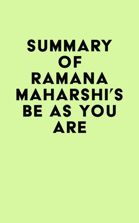 Produktbild: Summary of Ramana Maharshi's Be As You Are