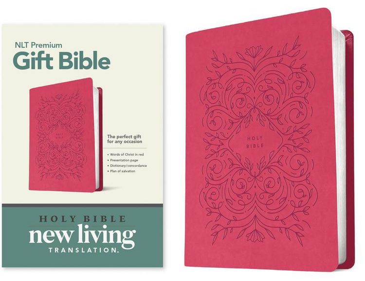 Produktbild: Premium Gift Bible NLT (Leatherlike, Very Berry Pink Vines, Red Letter)