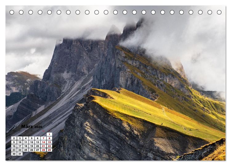 Produktbild: Berggipfel der Dolomiten (Tischkalender 2026 DIN A5 quer), CALVENDO Monatskalender