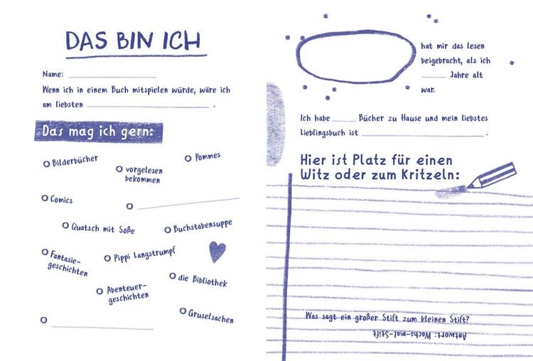 Produktbild: Das Buch-Buch - Steckbriefe f&uuml;r deine Lieblingsb&uuml;cher &ndash; witzige Foto-Challenges &ndash; alle m&ouml;glichen Sachen mit B&uuml;chern machen