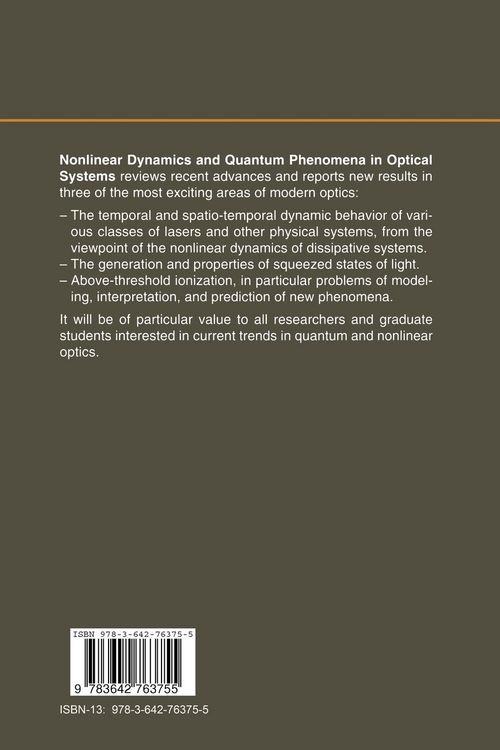 Produktbild: Nonlinear Dynamics and Quantum Phenomena in Optical Systems