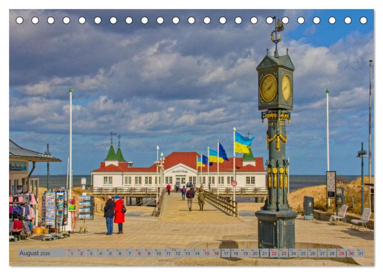 Produktbild: Das Kaiserbad Ahlbeck &ndash; Augenblicke eines Apriltages von der Ostseeinsel Usedom (Tischkalender 2026 DIN A5 quer), CALVENDO Monatskalender