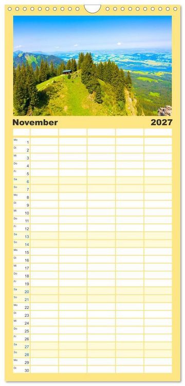 Produktbild: Familienplaner 2027 - Bayern - Idylle zwischen Allg&auml;u und Bayerischen Alpen mit 5 Spalten (Wandkalender, 21 x 45 cm) CALVENDO
