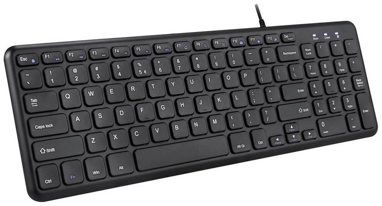 Produktbild: Perixx PERIBOARD-213 DE B USB Tastatur Deutsch, QWERTZ Schwarz