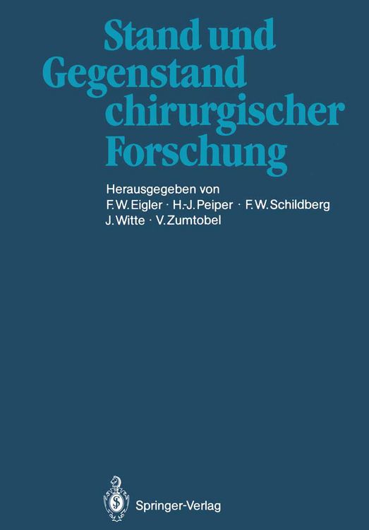 Produktbild: Stand und Gegenstand chirurgischer Forschung