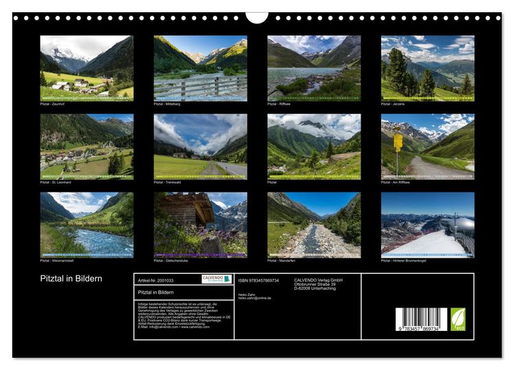 Produktbild: Pitztal in Bildern (Wandkalender 2026 DIN A3 quer), CALVENDO Monatskalender