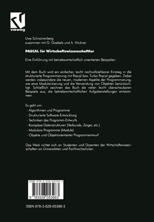 Produktbild: PASCAL f&uuml;r Wirtschaftswissenschaftler